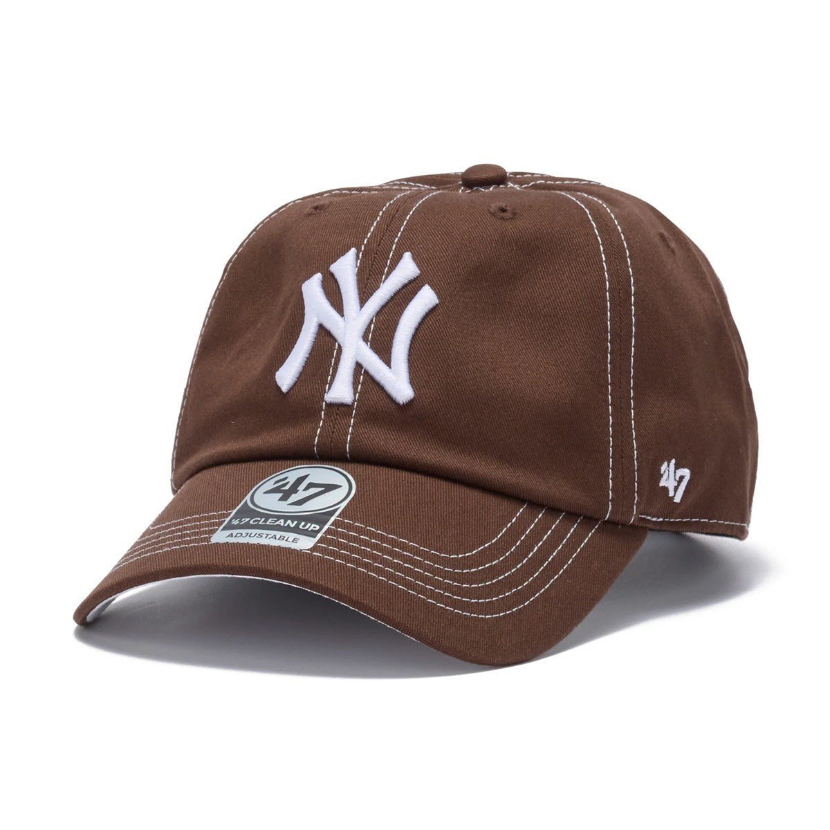’47 BRAND New York Yankees - CLEAN UP Contrast Stitch BROWN 【14858364 47A B-CONCU17GWS-BW】