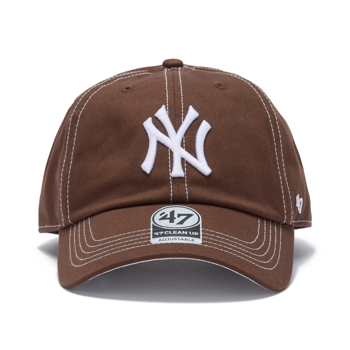 ’47 BRAND New York Yankees - CLEAN UP Contrast Stitch BROWN 【14858364 47A B-CONCU17GWS-BW】