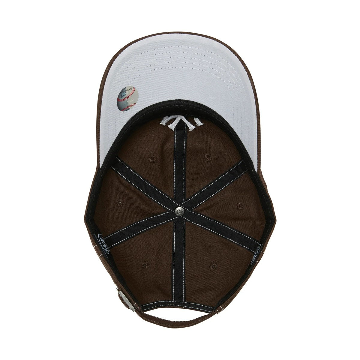 ’47 BRAND New York Yankees - CLEAN UP Contrast Stitch BROWN 【14858364 47A B-CONCU17GWS-BW】