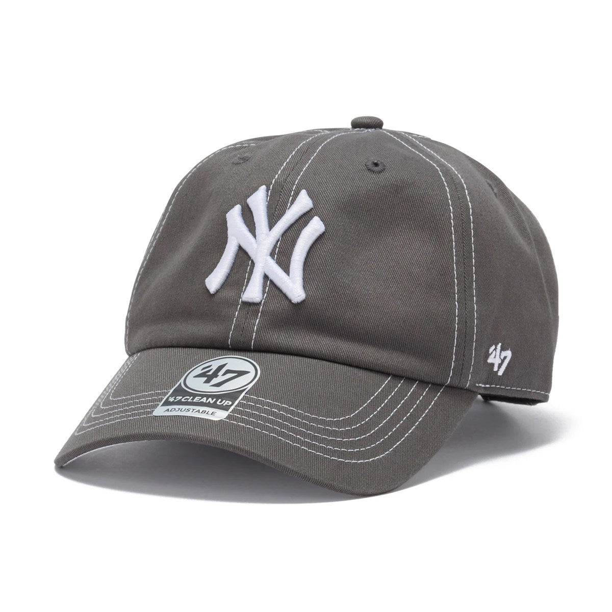 ’47 BRAND New York Yankees - CLEAN UP Contrast Stitch CHARCOAL【14858365 47A B-CONCU17GWS-CC】