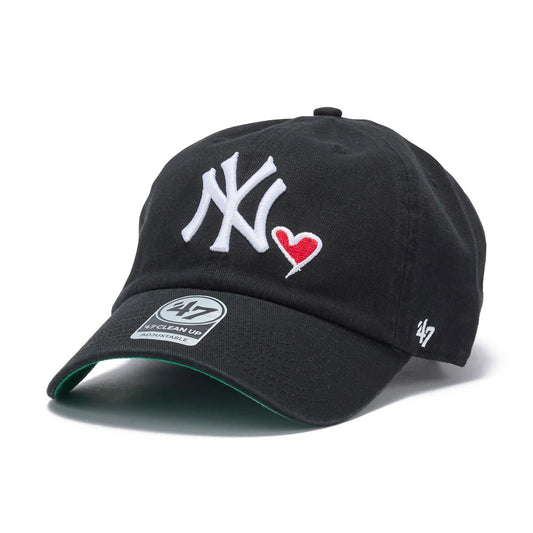 ’47 BRAND New York Yankees - CLEAN UP Icon With Heart BLACK【14858407 47A B-ICONC17GWS-BKB】