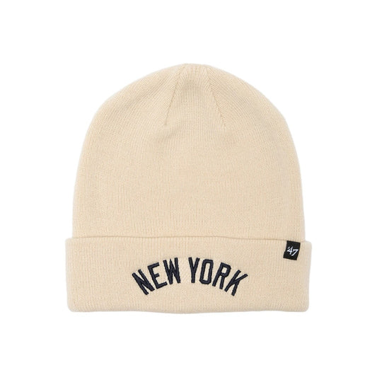 ’47 BRAND New York Yankees - CUFF KNIT Script NATURAL【14858431 47A B-SCPKN17ACE-NT】