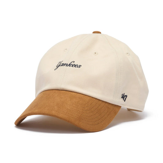 ’47 BRAND New York Yankees - BASE RUNNER | MINI SCRIPT SUEDE NATURAL【14920520 47A-CLP-B-MNISD17CNS-NT】