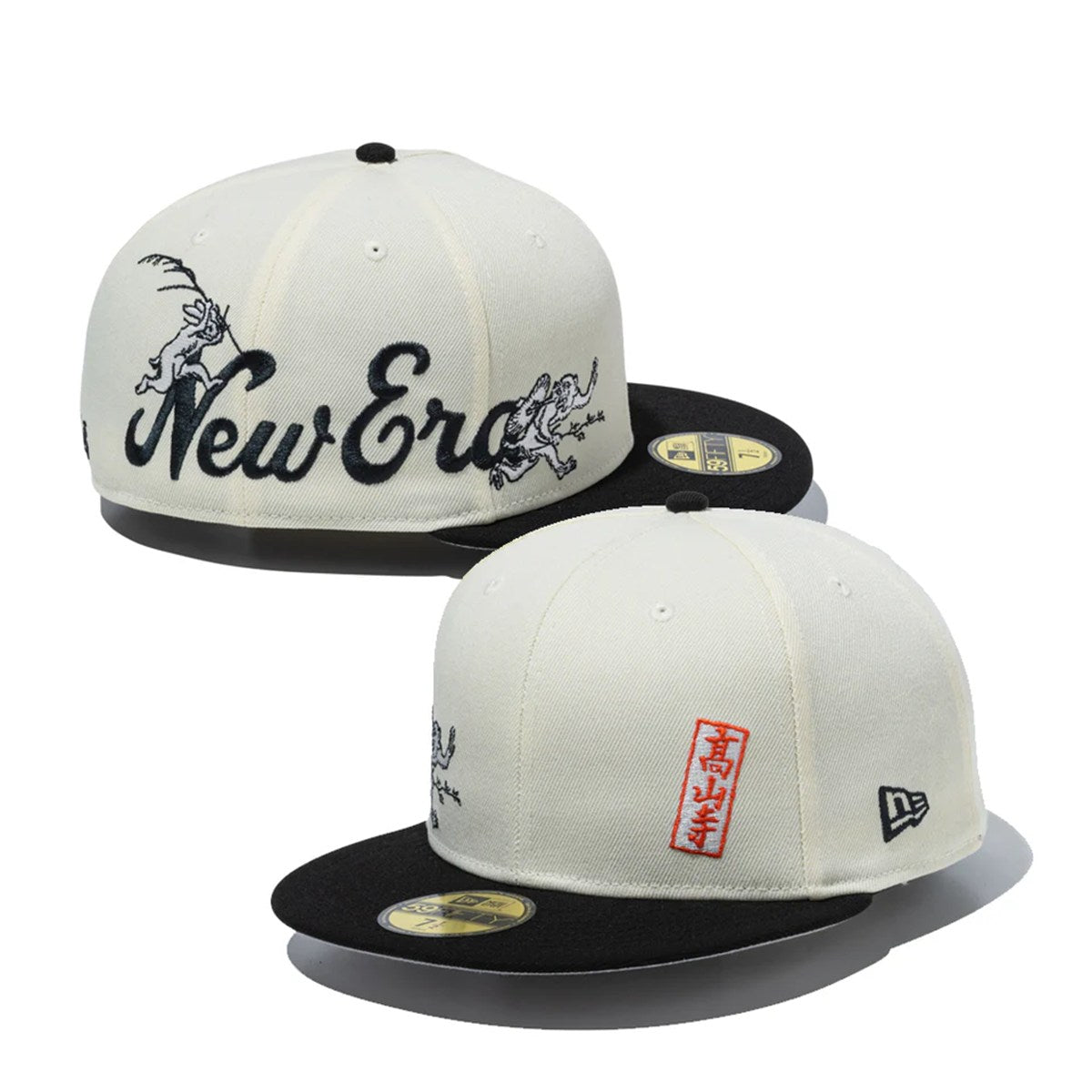 NEW ERA 鳥獣戯画 - 59FIFTY CHROME WHITE/BLACK【14940845】