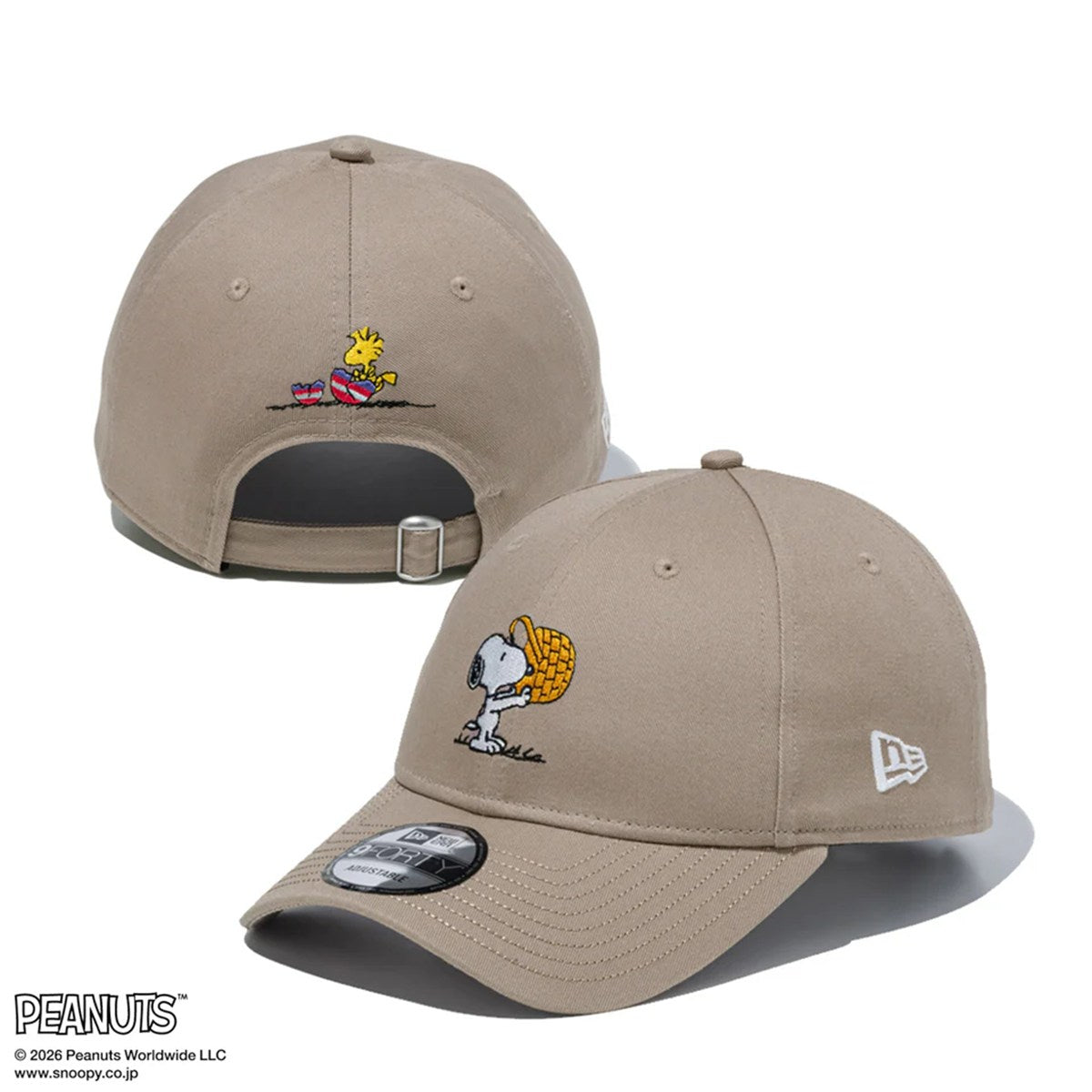 NEW ERA PEANUTS - 9FORTY EASTER SNOOPY WOOD STOCK ASH BROWN【15087731】