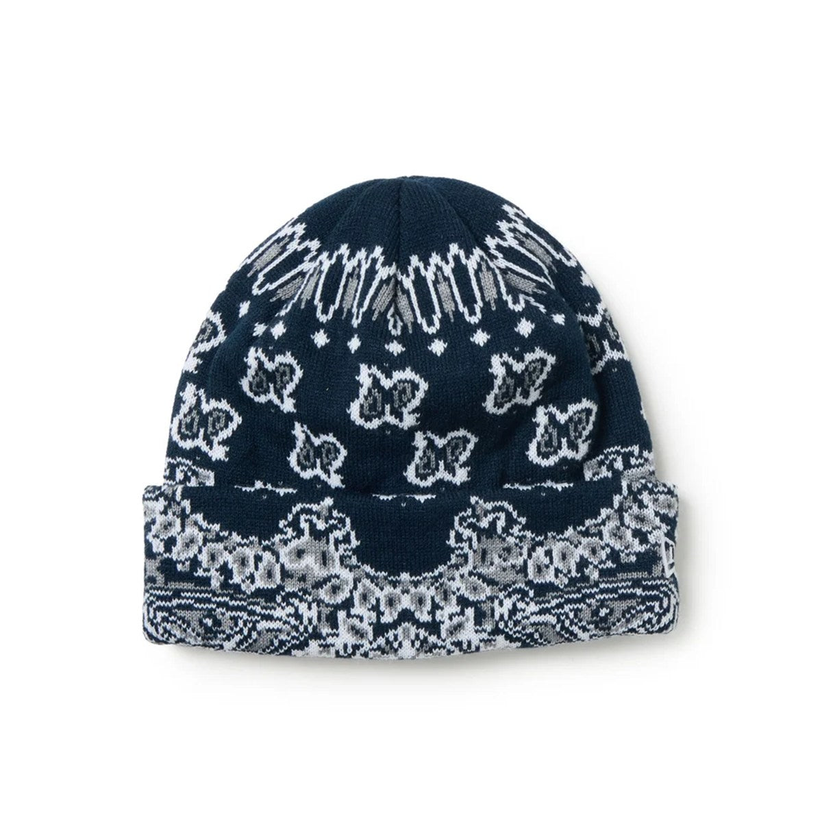 NEW ERA - BASIC CUFF KNIT PAISLEY PATTERN NAVY 【15119699】