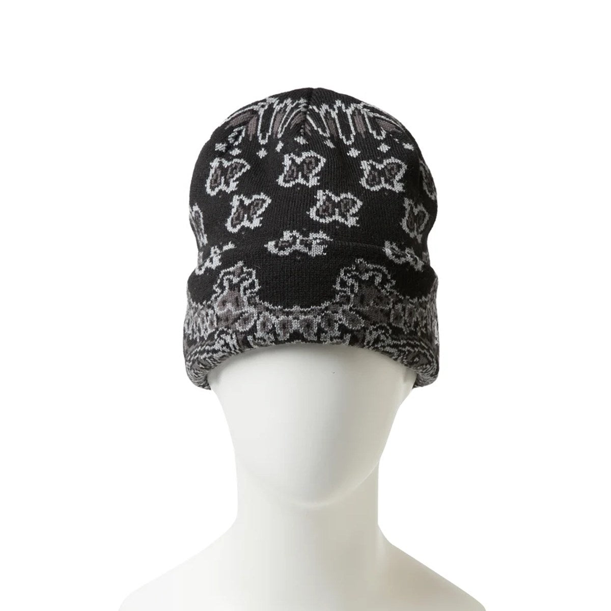 NEW ERA - BASIC CUFF KNIT PAISLEY PATTERN BLACK 【15119700】