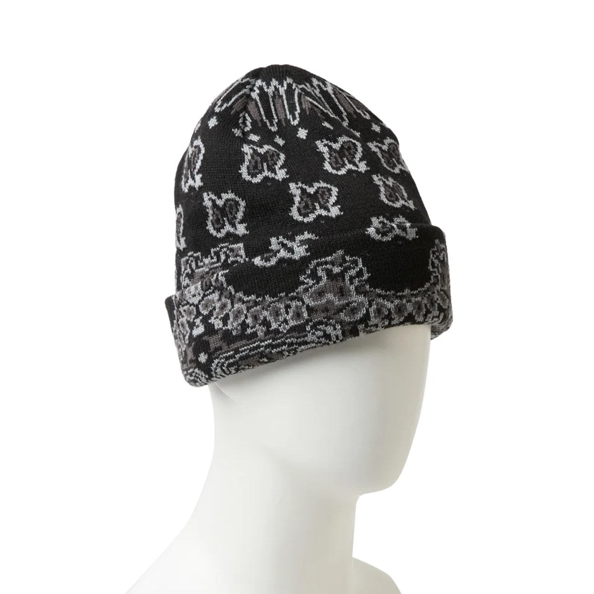 NEW ERA - BASIC CUFF KNIT PAISLEY PATTERN BLACK 【15119700】