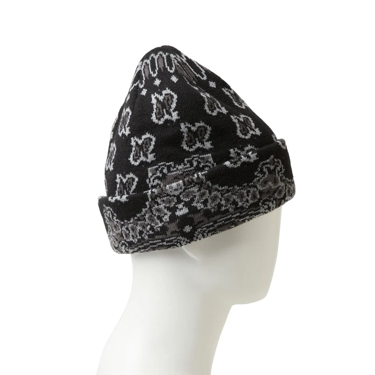 NEW ERA - BASIC CUFF KNIT PAISLEY PATTERN BLACK 【15119700】
