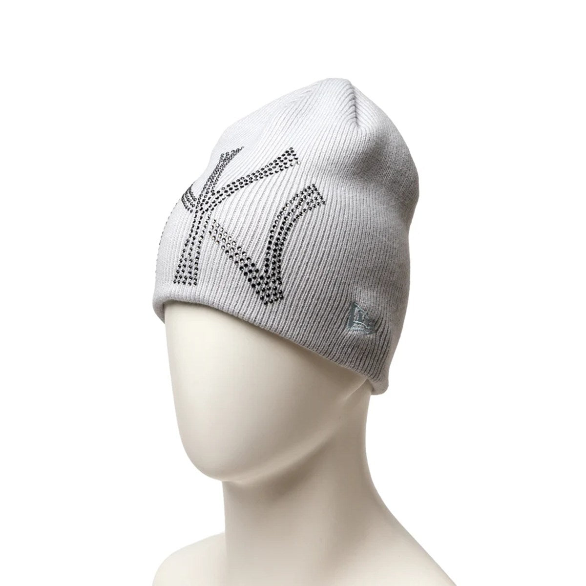 NEW ERA - New York Yankees BASIC BEANIE Rhinestone BIG LOGO SNOW GRAY 【15119758】