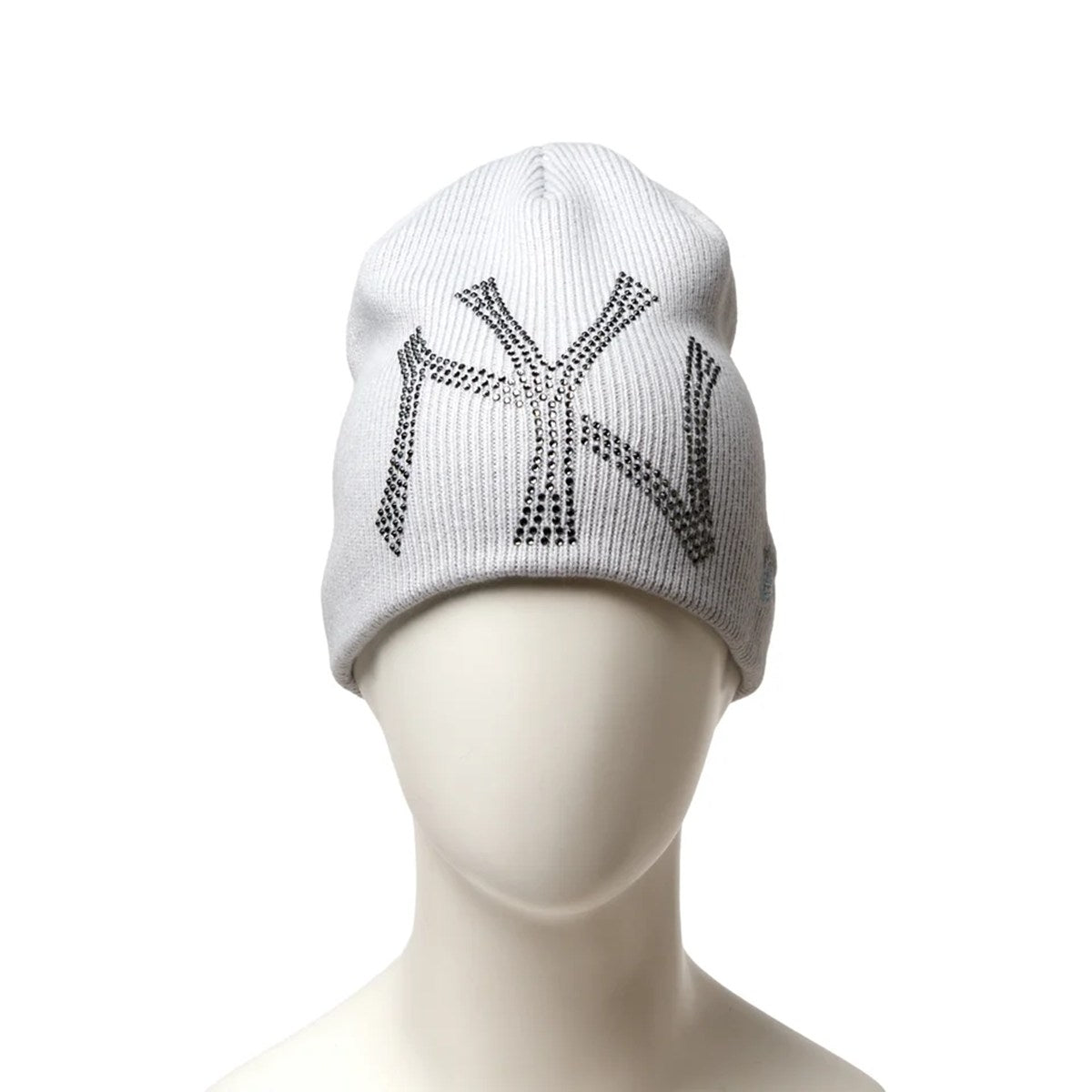 NEW ERA - New York Yankees BASIC BEANIE Rhinestone BIG LOGO SNOW GRAY 【15119758】