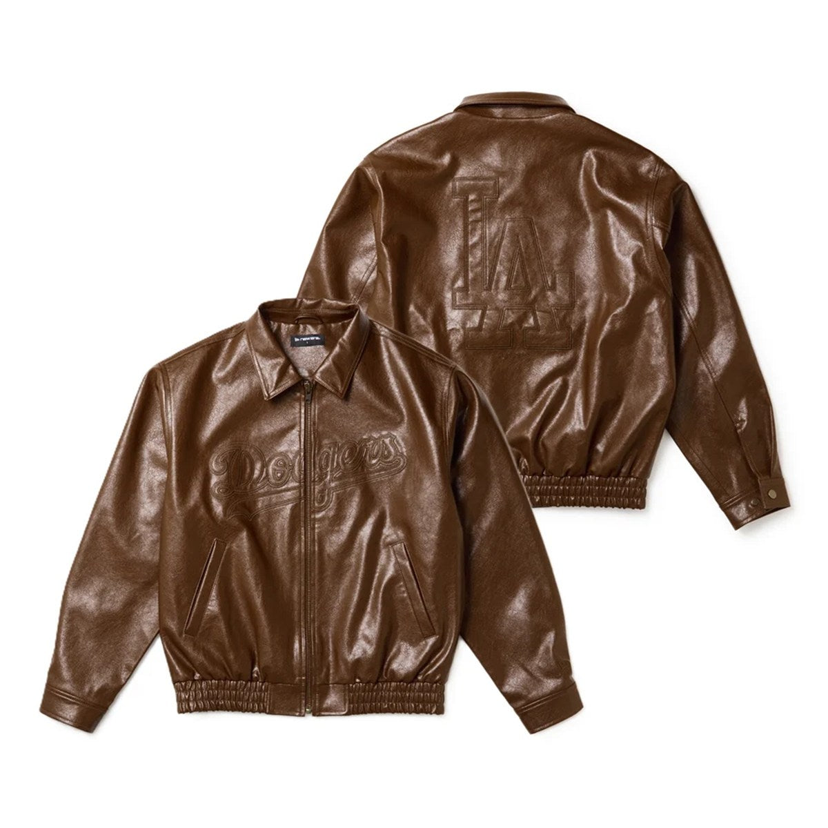 NEW ERA - Los Angeles Dodgers SYNTHETIC LEATHER JACKET BROWN