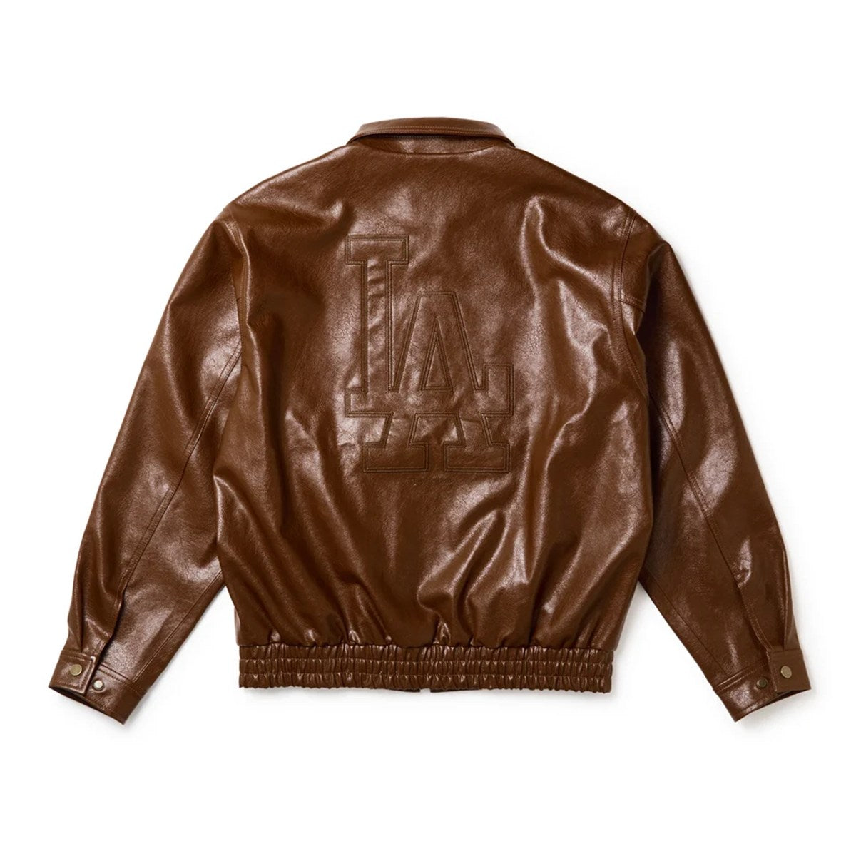 NEW ERA - Los Angeles Dodgers SYNTHETIC LEATHER JACKET BROWN 【15129283】