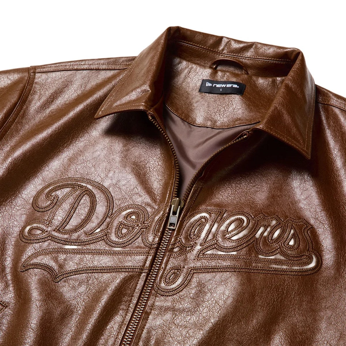 NEW ERA - Los Angeles Dodgers SYNTHETIC LEATHER JACKET BROWN 【15129283】