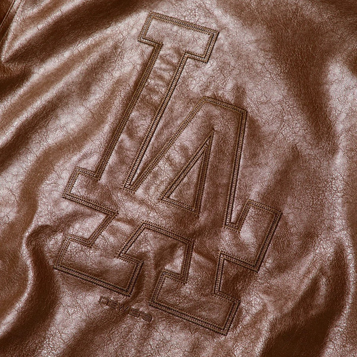 NEW ERA - Los Angeles Dodgers SYNTHETIC LEATHER JACKET BROWN 【15129283】