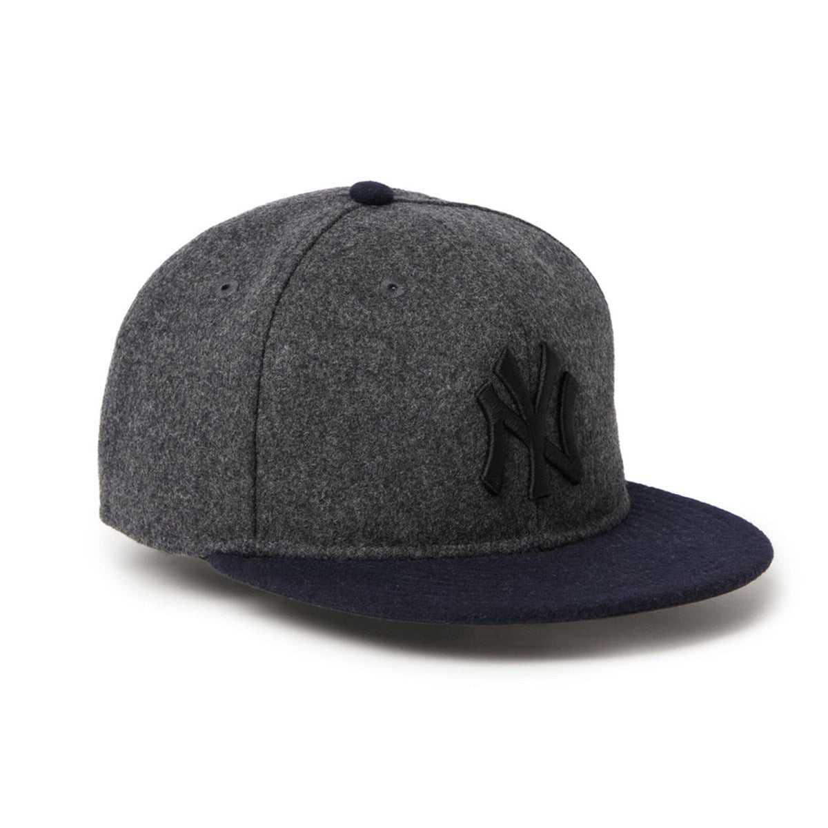 NEW ERA -  New York Yankees 9FIFTY Leather Strap MLB Wool Melton GRAY/NAVY【15136997】