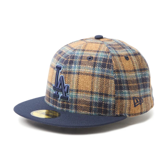 NEW ERA - Los Angeles Dodgers 59FIFTY MLB Plaid BEIGE/NAVY 【15137376】