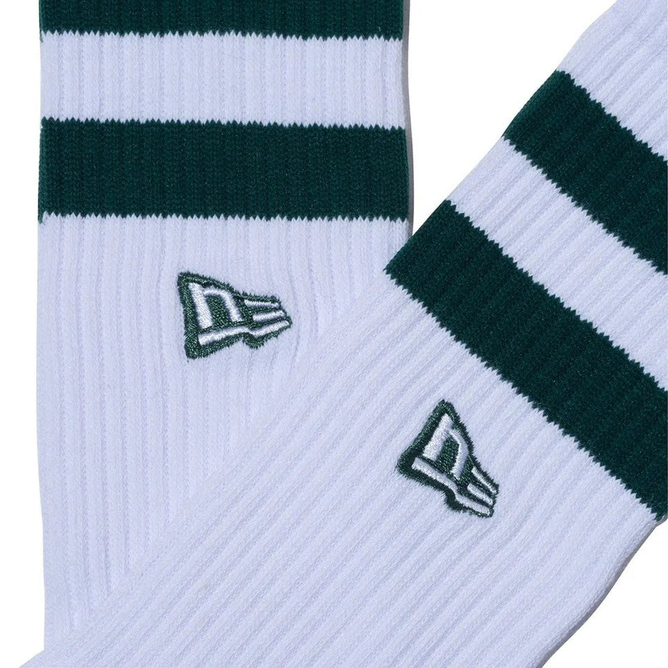 NEW ERA - SOCKS CREW 2P Embroidery WHITE/BROWN GREEN【14518184】