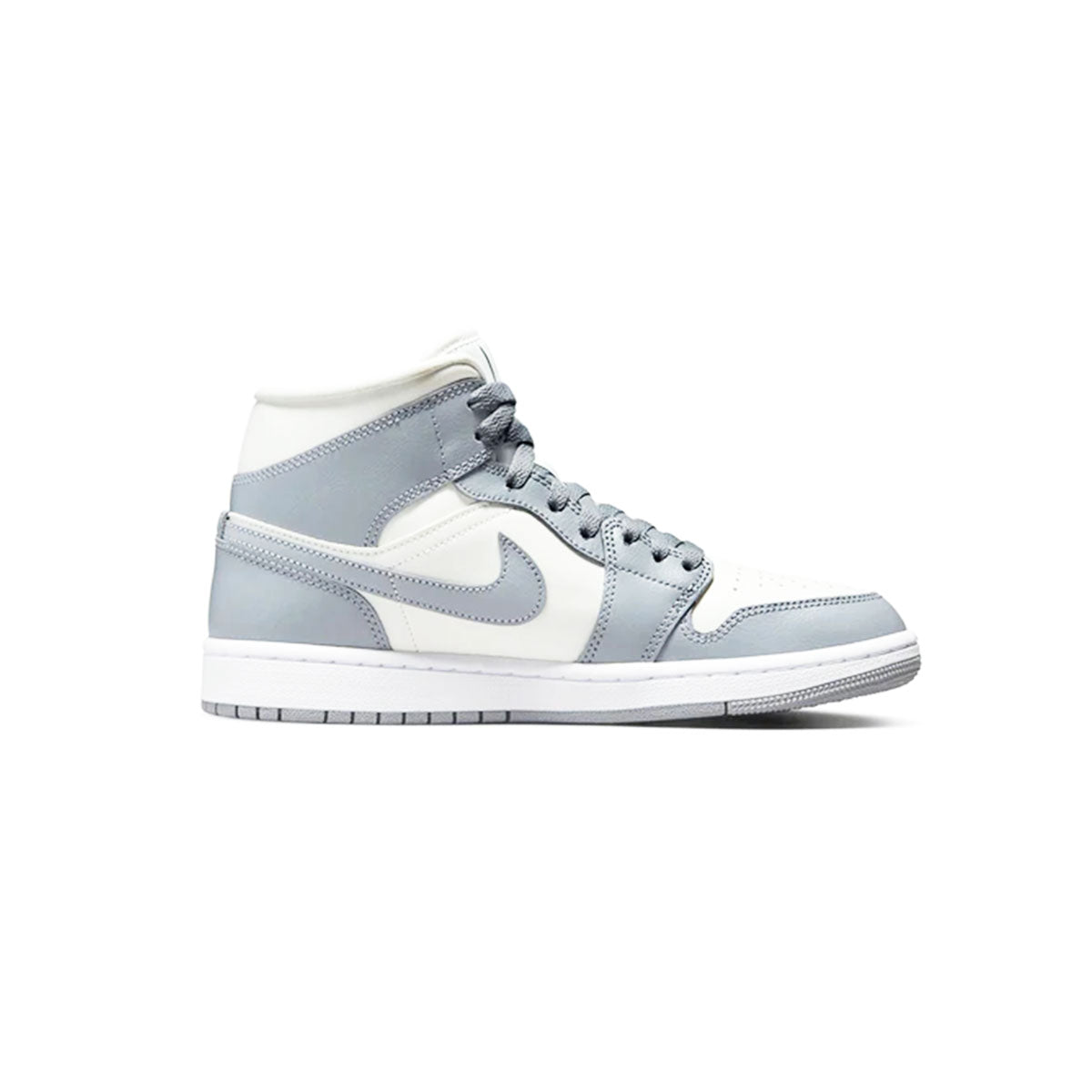 NIKE WMNS AIR JODAN 1 MID Grey/Sail Nike Women's Air Jordan 1 Mid Grey/Sail [BQ6472-115]