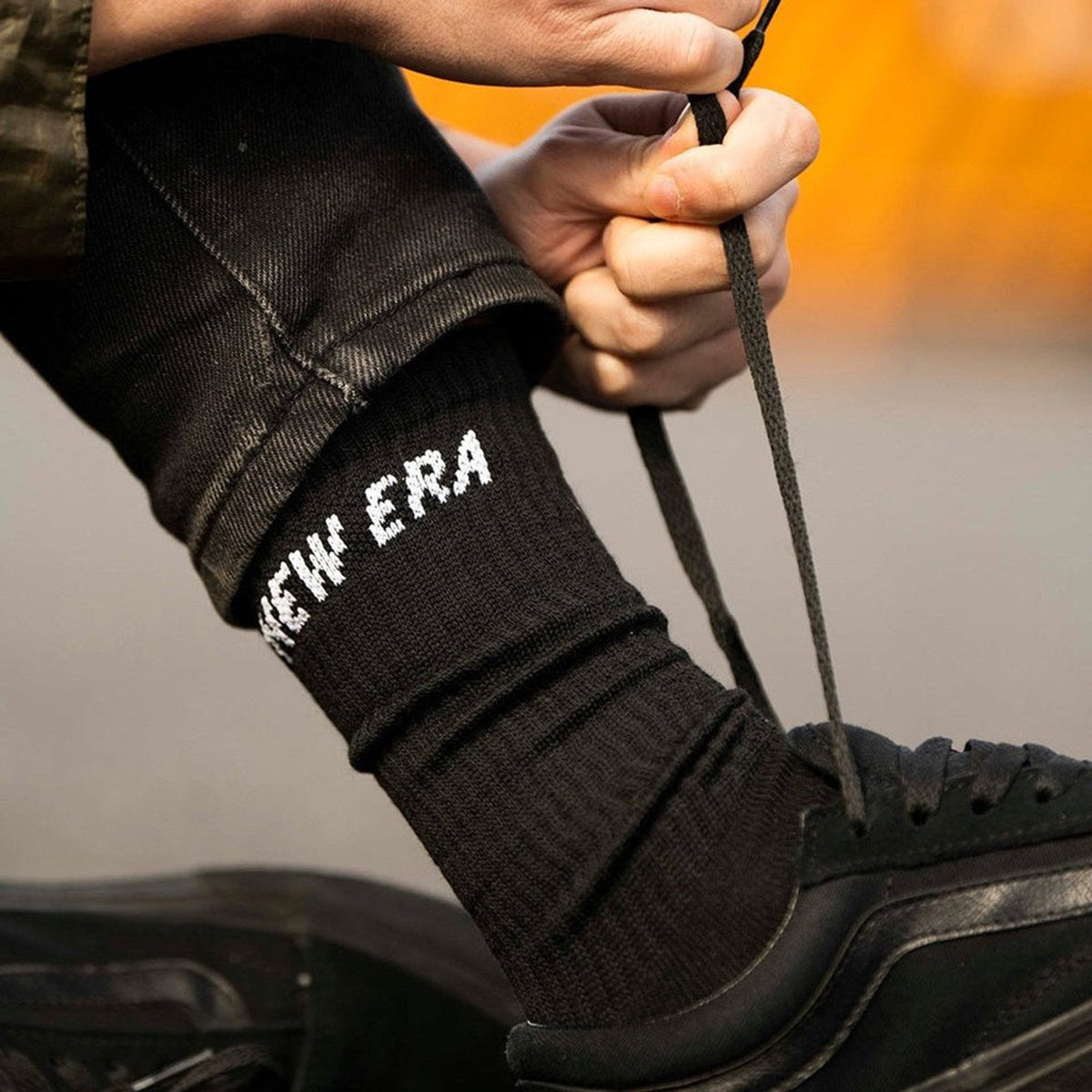 NEW ERA - SOCKS CREW 3PAIRS BLACK/BLACK/WHITE【14518178】