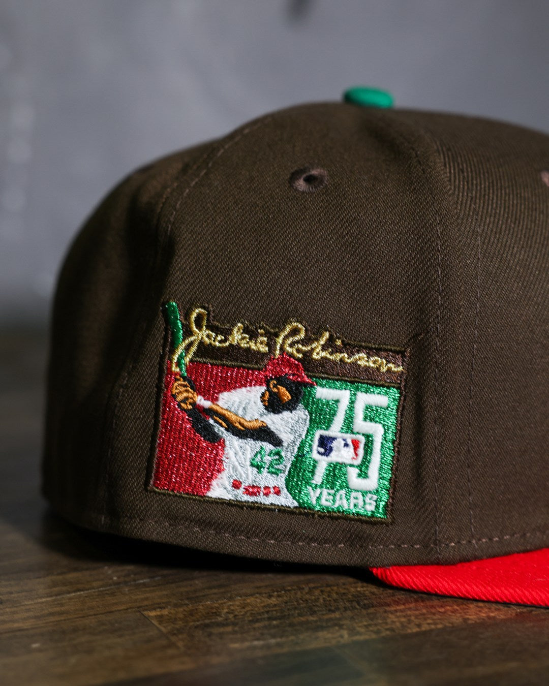 NEW ERA - Brooklyn Dodgers 59Fifty Jackie Robinson 75th Anniversary Walnut/Scarlet