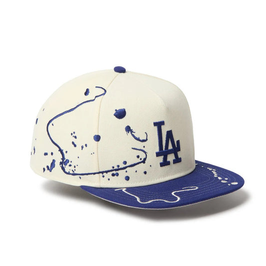 NEW ERA Los Angeles Dodgers - 5-PANELSquare Visor Dripping CHROME/DARK ROYAL 【14668191】