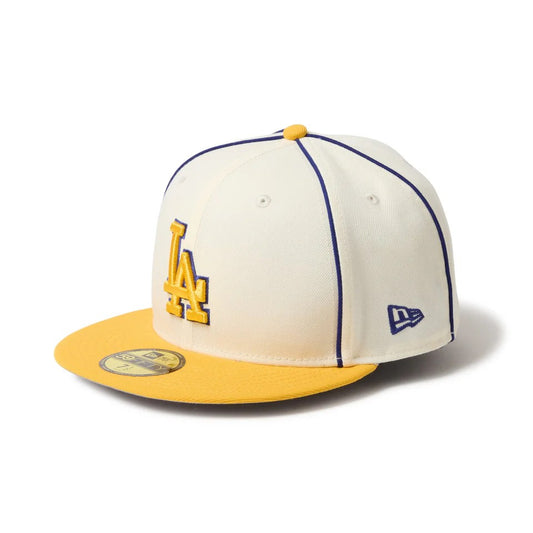 NEW ERA Los Angeles Dodgers - 59FIFTY MLB Piping 2Tone CHROME/A GOLD 【14668149】