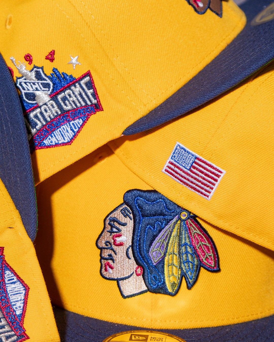 NEW ERA - Chicago Blackhawks 59Fifty NHL 1994 All Star Game Aged Gold/Navy