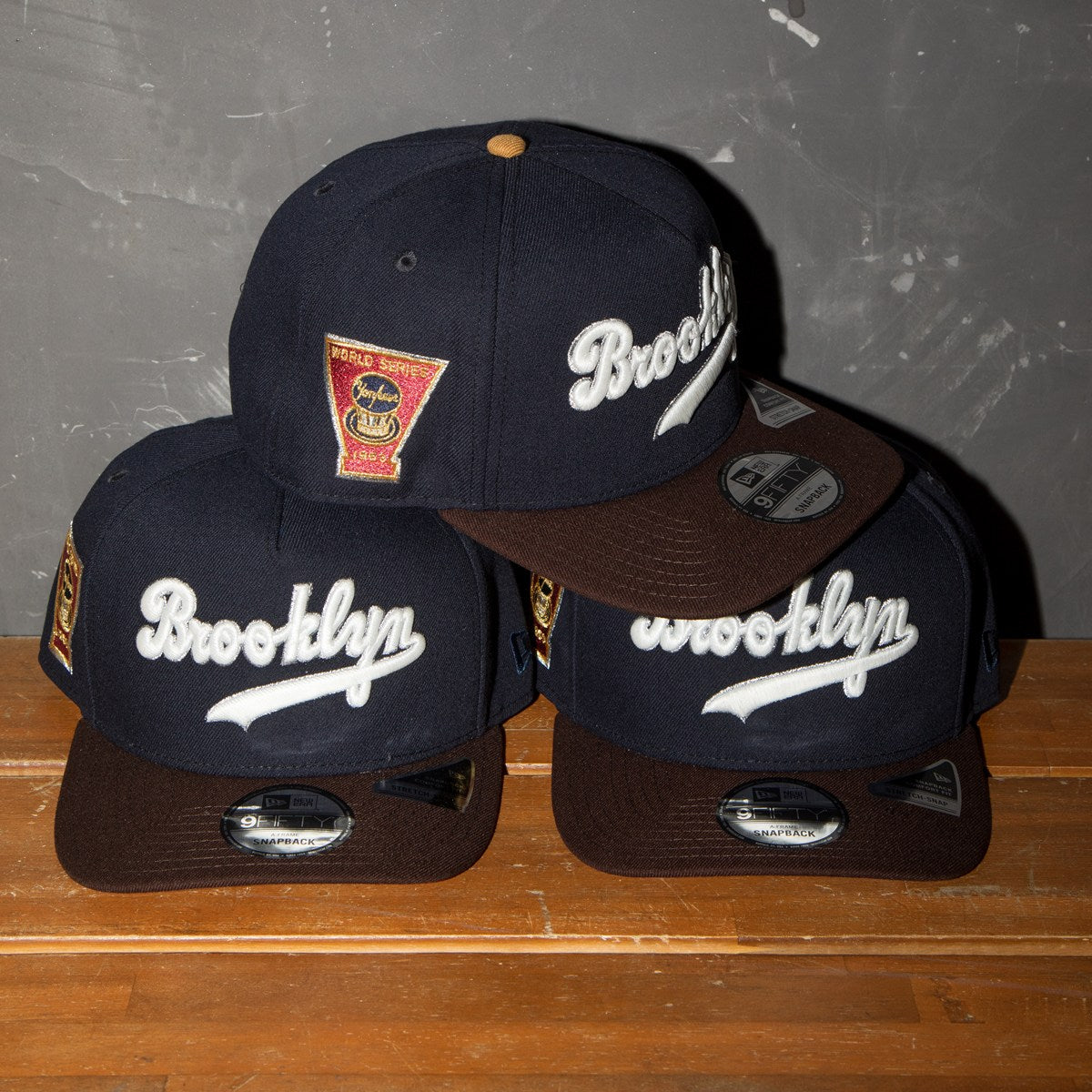 NEW ERA - Brooklyn Dodgers 9Fifty A-Frame Snapback 1953 World Series Navy/Walnut