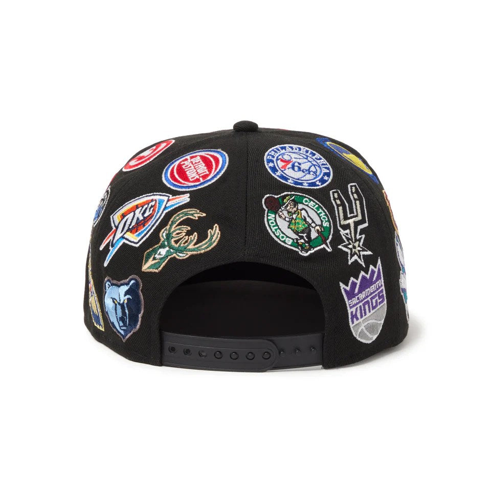 NEW ERA - 9FIFTY Team Logo Allover NBA BLACK 【14667798】