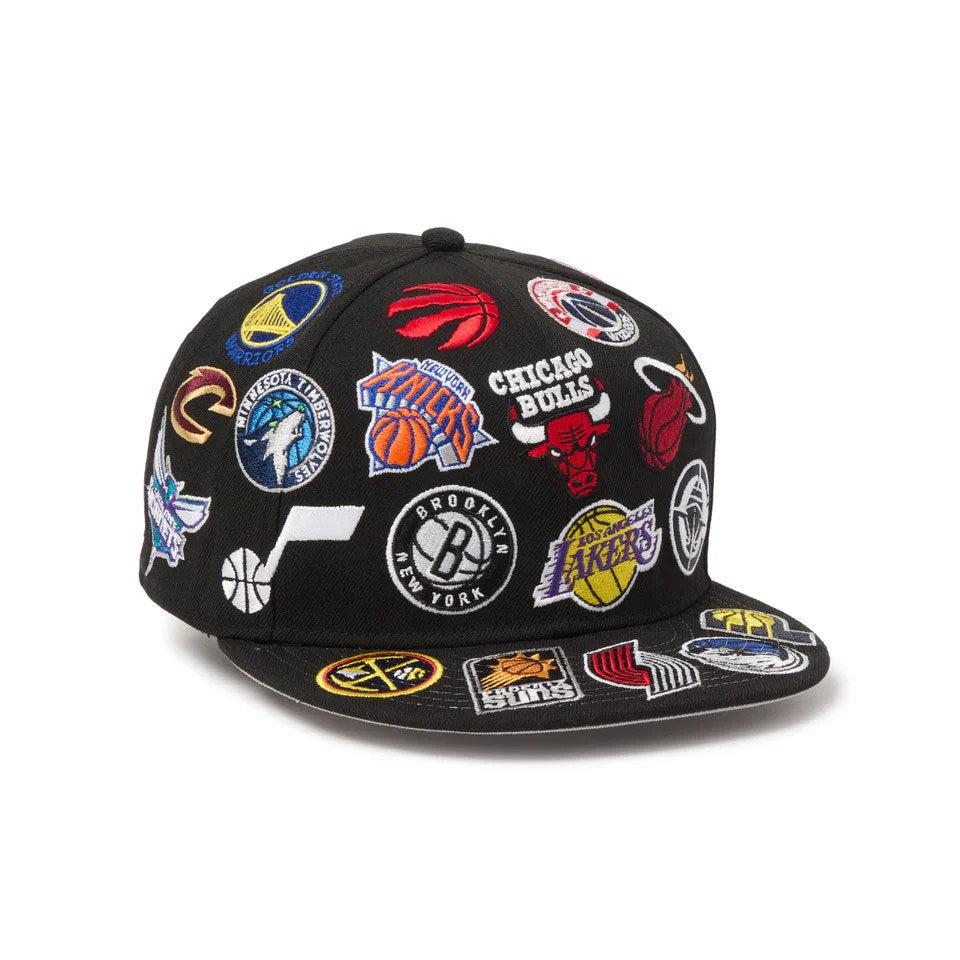 NEW ERA - 9FIFTY Team Logo Allover NBA BLACK 【14667798】