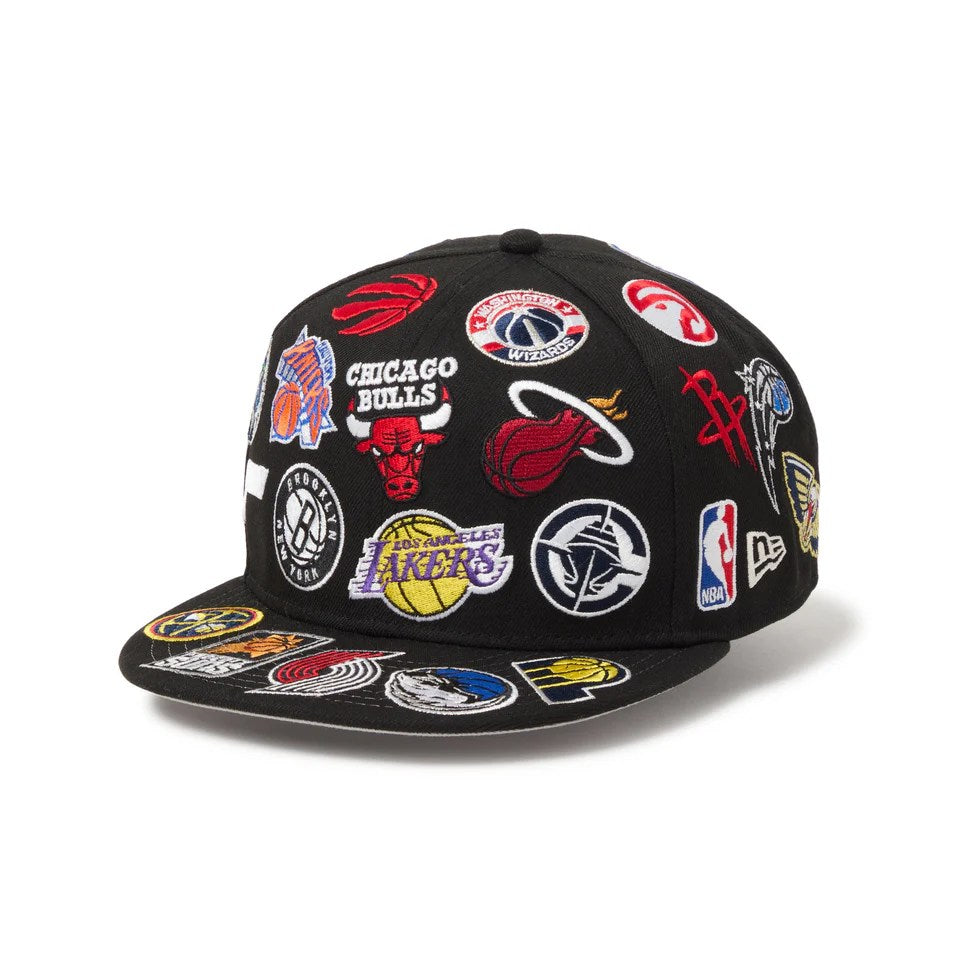 NEW ERA - 9FIFTY Team Logo Allover NBA BLACK 【14667798】