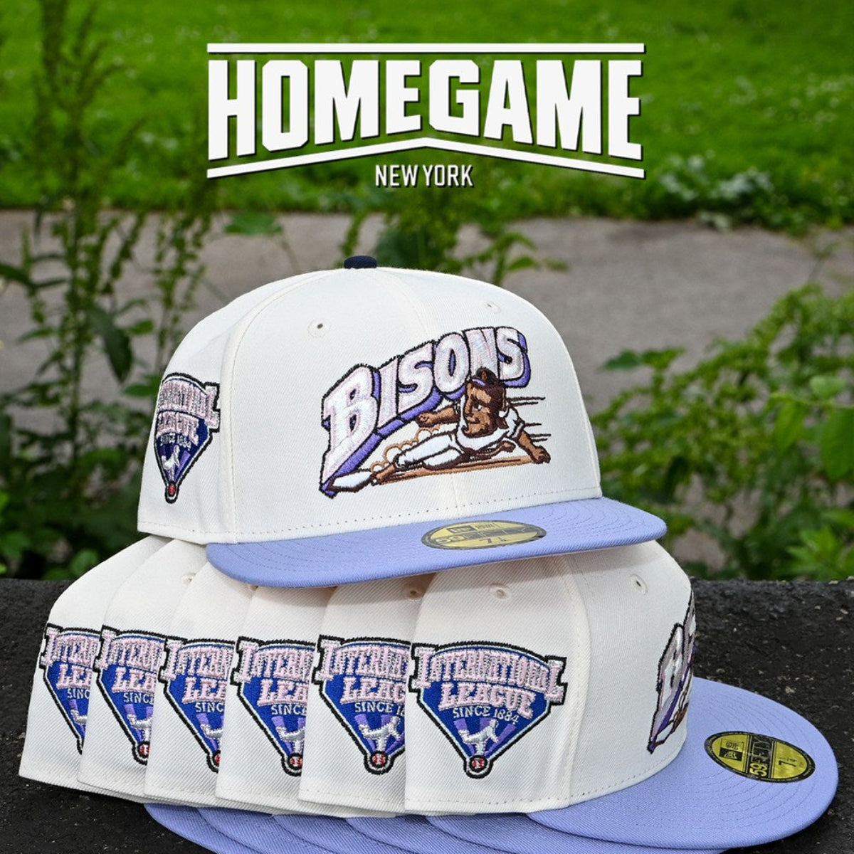 NEW ERA - Buffalo Bisons International League 59Fifty Chrome White/Lavender