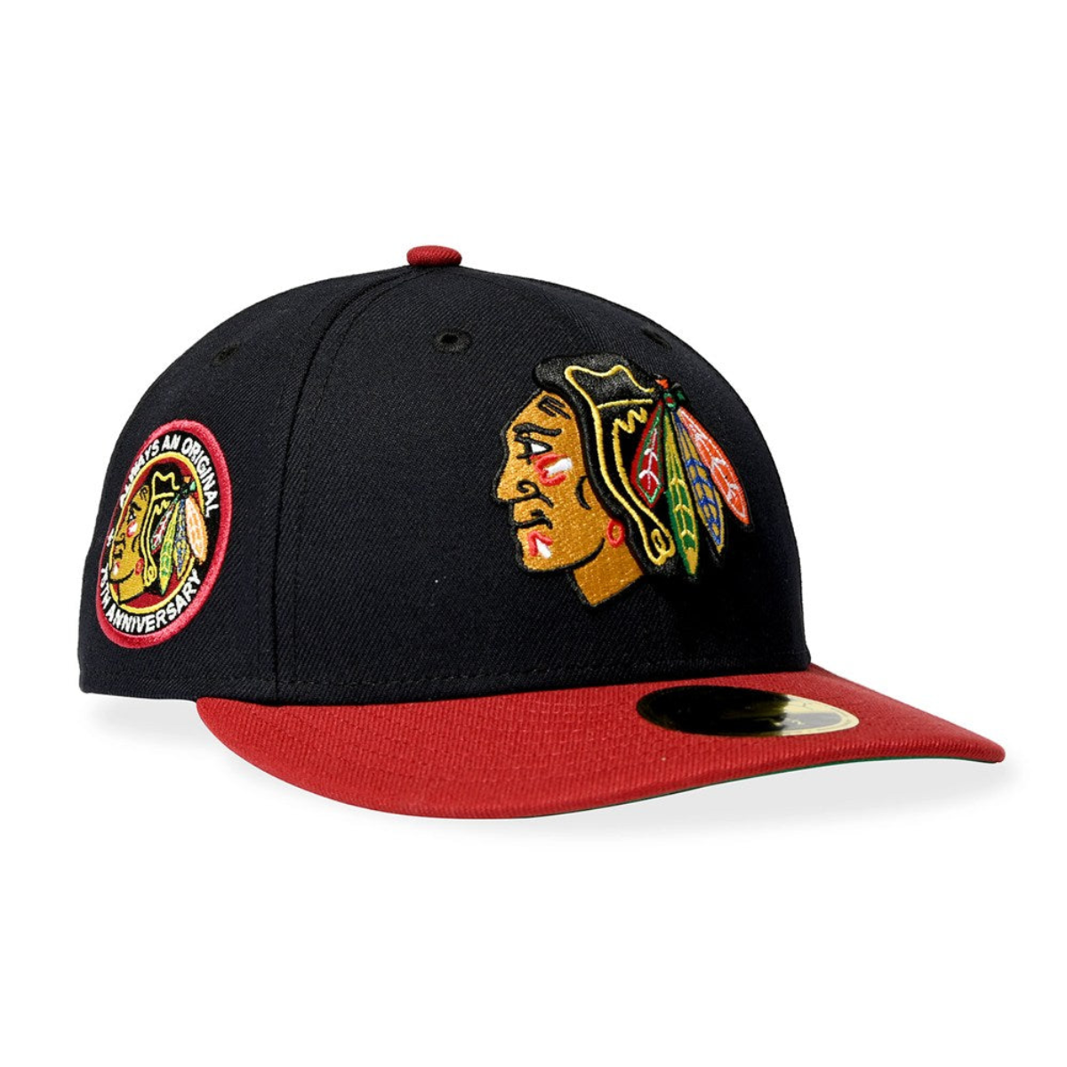 NEW ERA - CHICAGO BLACKHAWKS CO INDIAN HEAD 75TH ANNIV LP 59FIFTY NAVY/RED 【71021930】