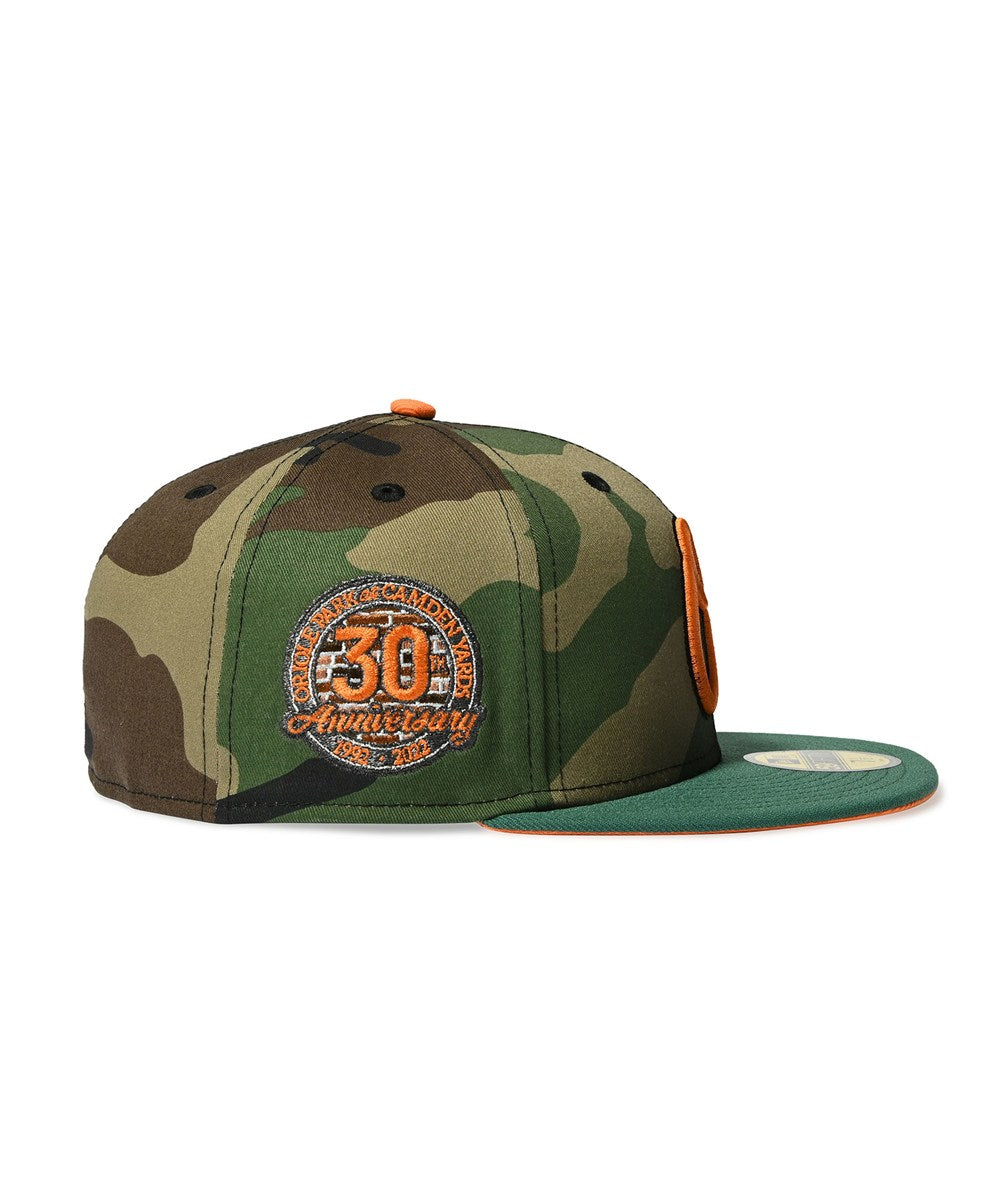 NEW ERA - BALTIMORE ORIOLES CO CAMDEN YARD 30TH 59FIFTY WD CAMO/EGRN【71021910】