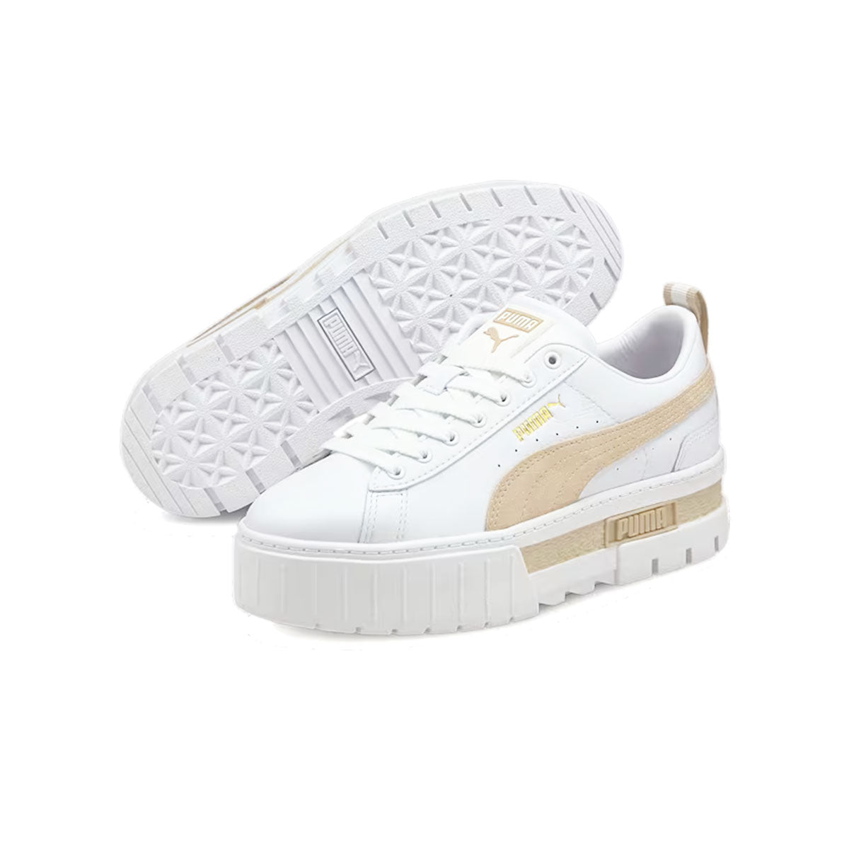 PUMA MAYZE LEATHER WMNS WHITE/BEIGE プーマ メイズ レザー ウィメンズ ホワイト/ベージュ【381983-02】