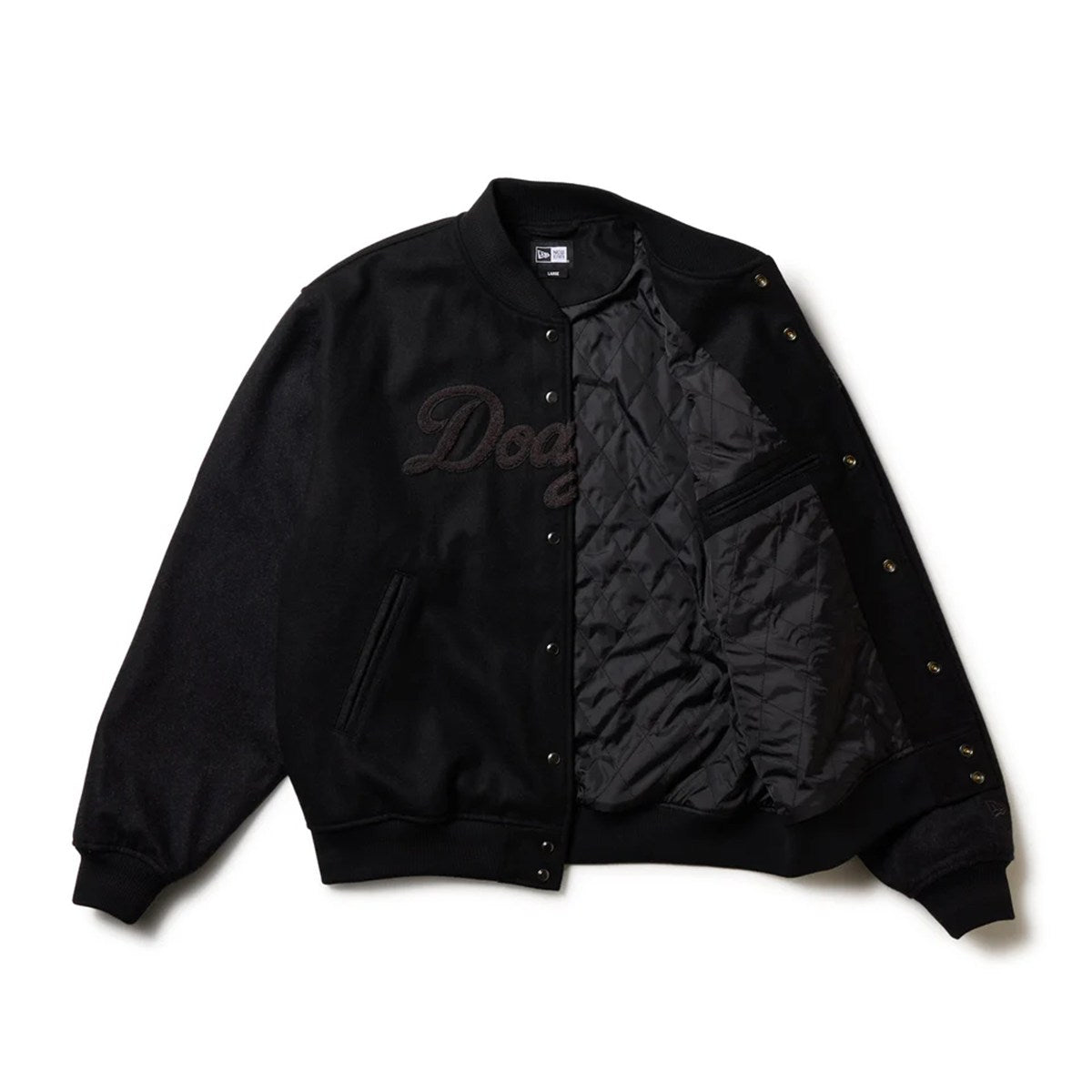 NEW ERA Los Angeles Dodgers - MELTON VARSITY JACKET BLACK 【14682678】