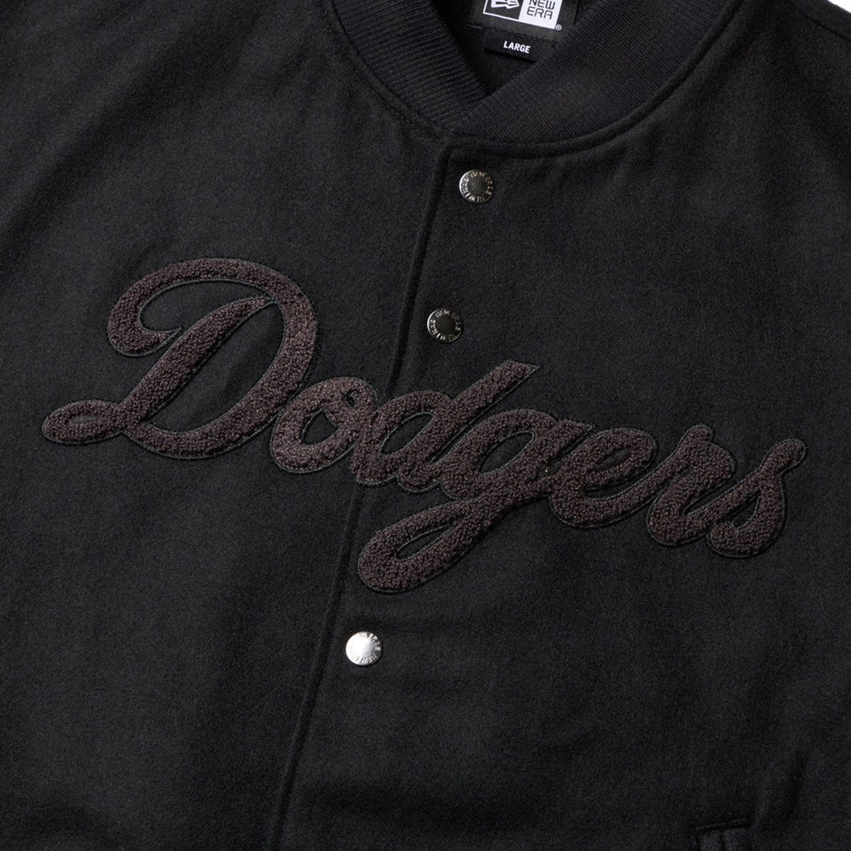 NEW ERA Los Angeles Dodgers - MELTON VARSITY JACKET BLACK 【14682678】