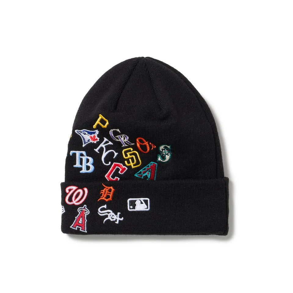 NEW ERA - BASIC CUFF KNIT MLB ALLOVER BLACK 【14670076】