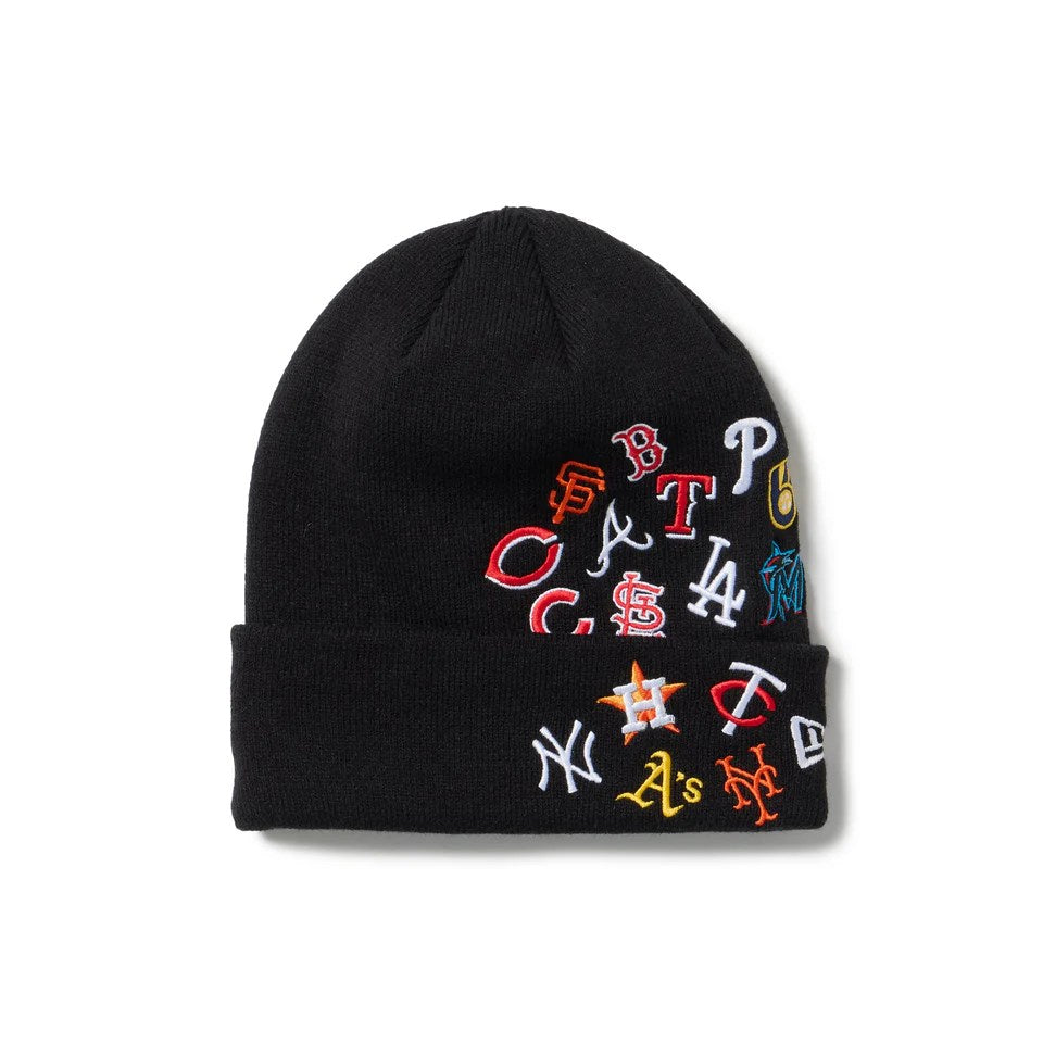 NEW ERA - BASIC CUFF KNIT MLB ALLOVER BLACK 【14670076】