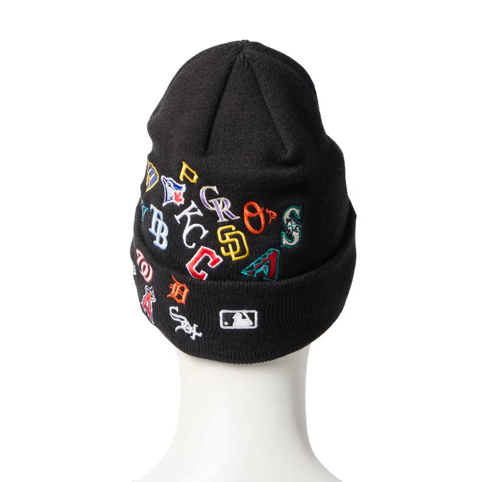 NEW ERA - BASIC CUFF KNIT MLB ALLOVER BLACK 【14670076】
