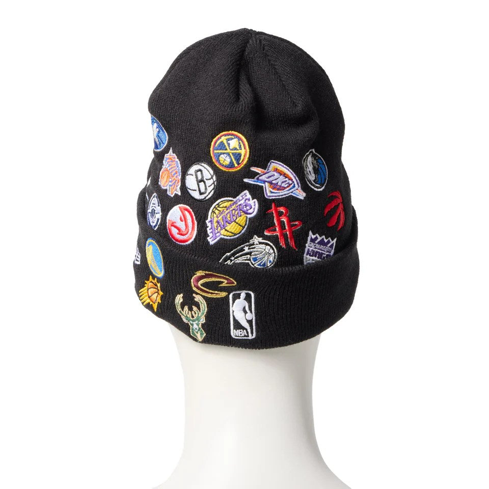 NEW ERA - BASIC CUFF KNIT NBA ALLOVER BLACK 【14670068】