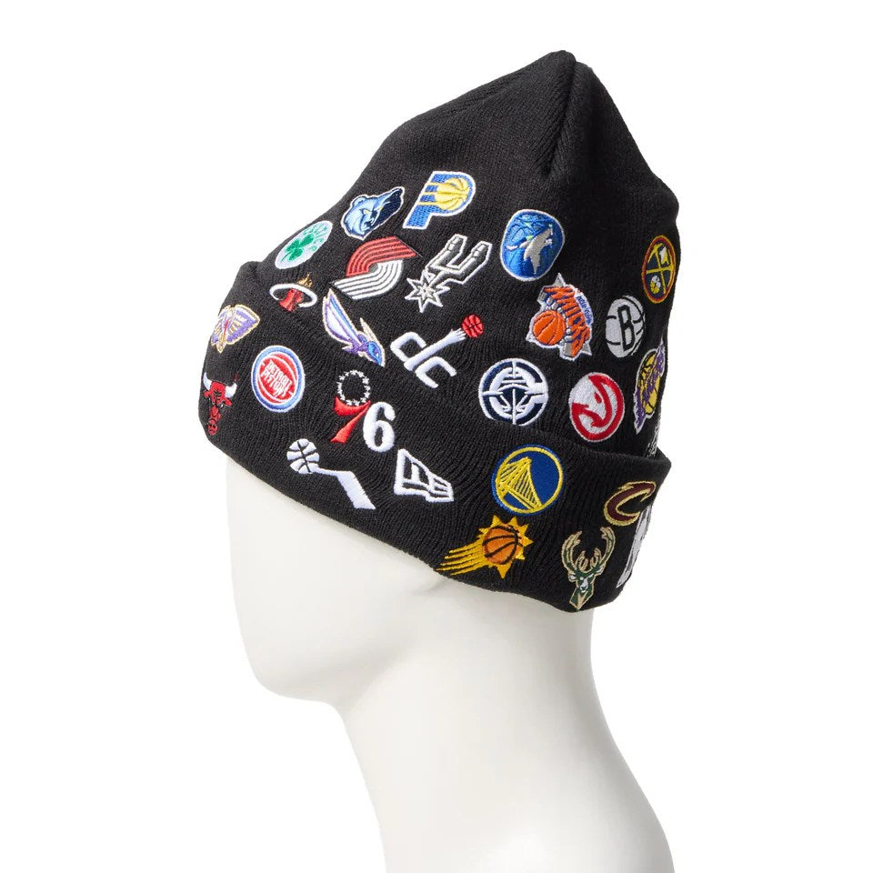 NEW ERA - BASIC CUFF KNIT NBA ALLOVER BLACK 【14670068】