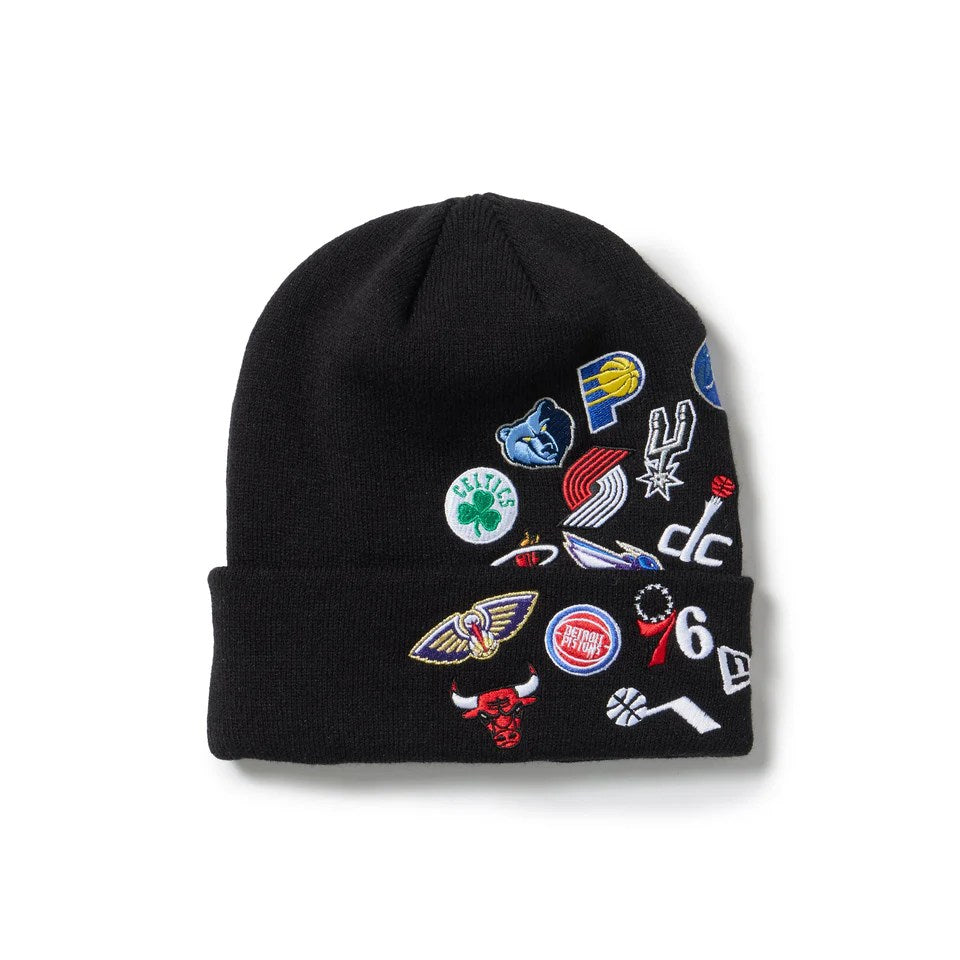 NEW ERA - BASIC CUFF KNIT NBA ALLOVER BLACK 【14670068】