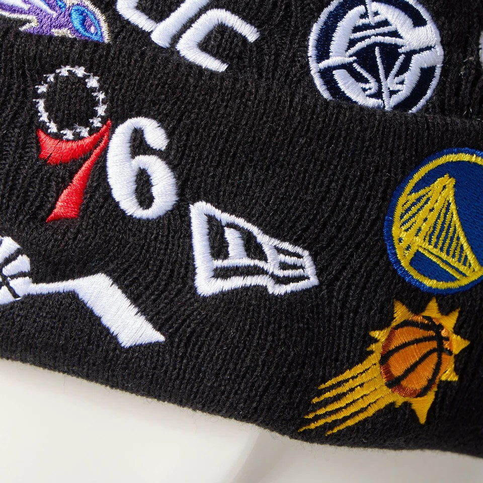 NEW ERA - BASIC CUFF KNIT NBA ALLOVER BLACK 【14670068】