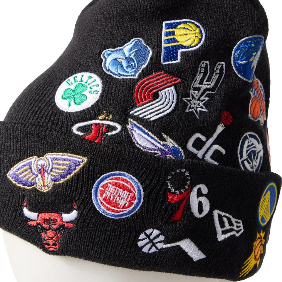 NEW ERA - BASIC CUFF KNIT NBA ALLOVER BLACK 【14670068】
