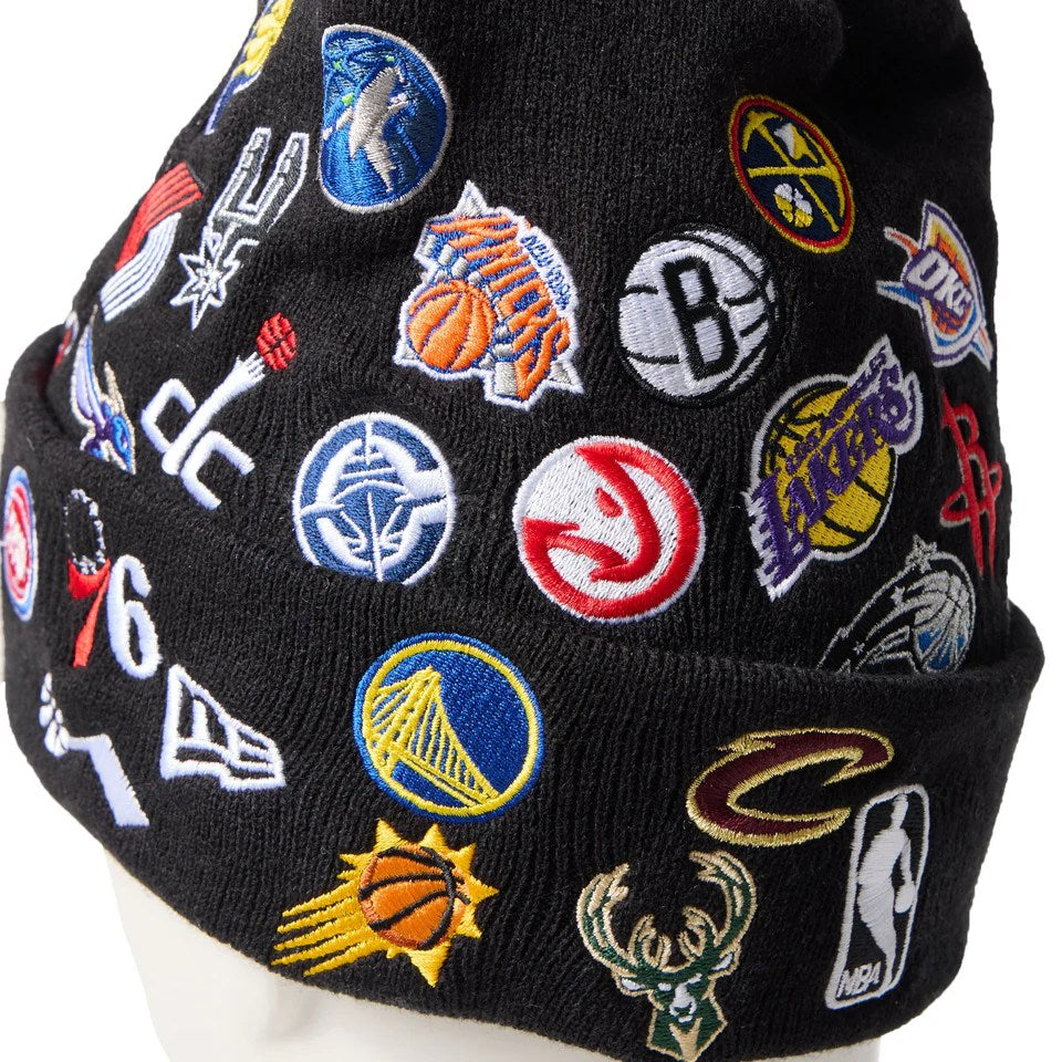 NEW ERA - BASIC CUFF KNIT NBA ALLOVER BLACK 【14670068】