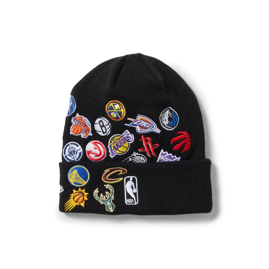 NEW ERA - BASIC CUFF KNIT NBA ALLOVER BLACK 【14670068】