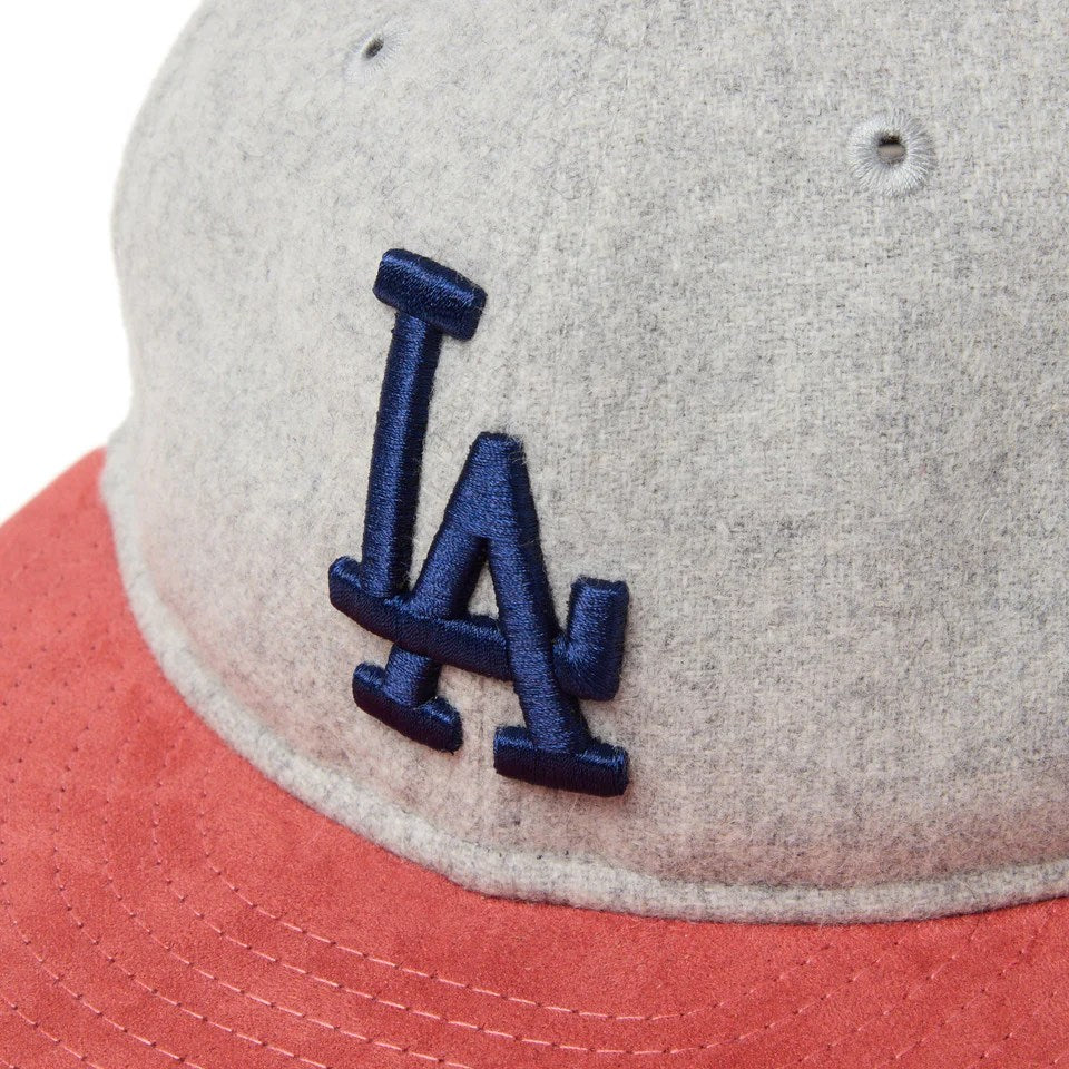 NEW ERA Los Angeles Dodgers - RC 9FIFTY MLTN SUEDE LIGHT GRAY/PINK【14667632】