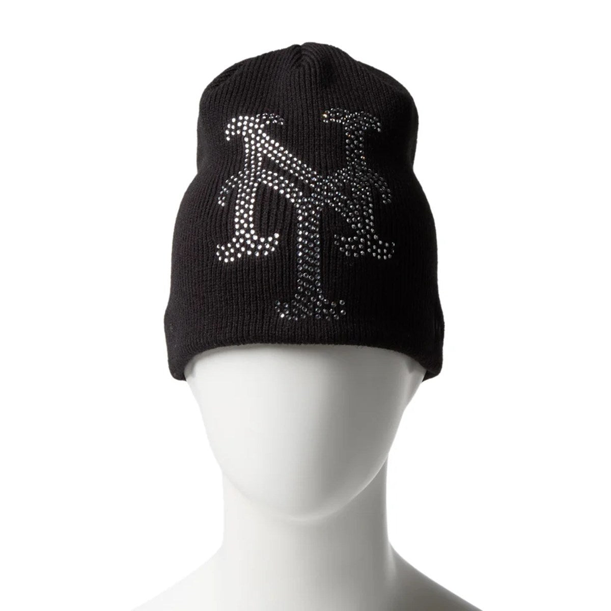 めいページ NEW ERA New York Mets - BASIC BEANIE BIG RHINESTONE BLACK